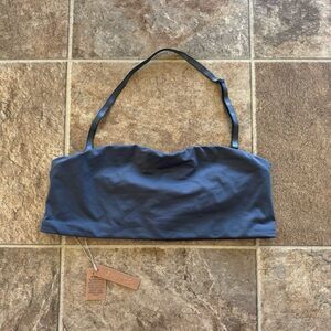 Skims Signature Swim Bandeau Bikini Top Gunmetal Size Large